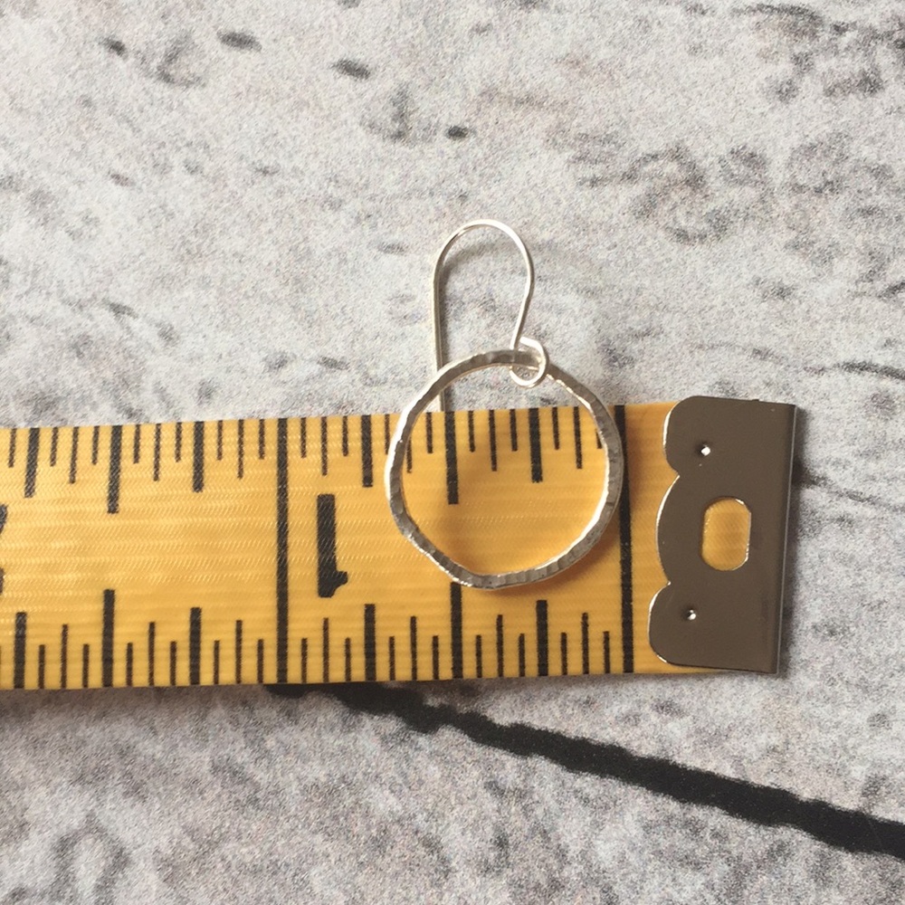 NEW - Handmade Silver Organic Circle Earrings - Picture 7 of 7